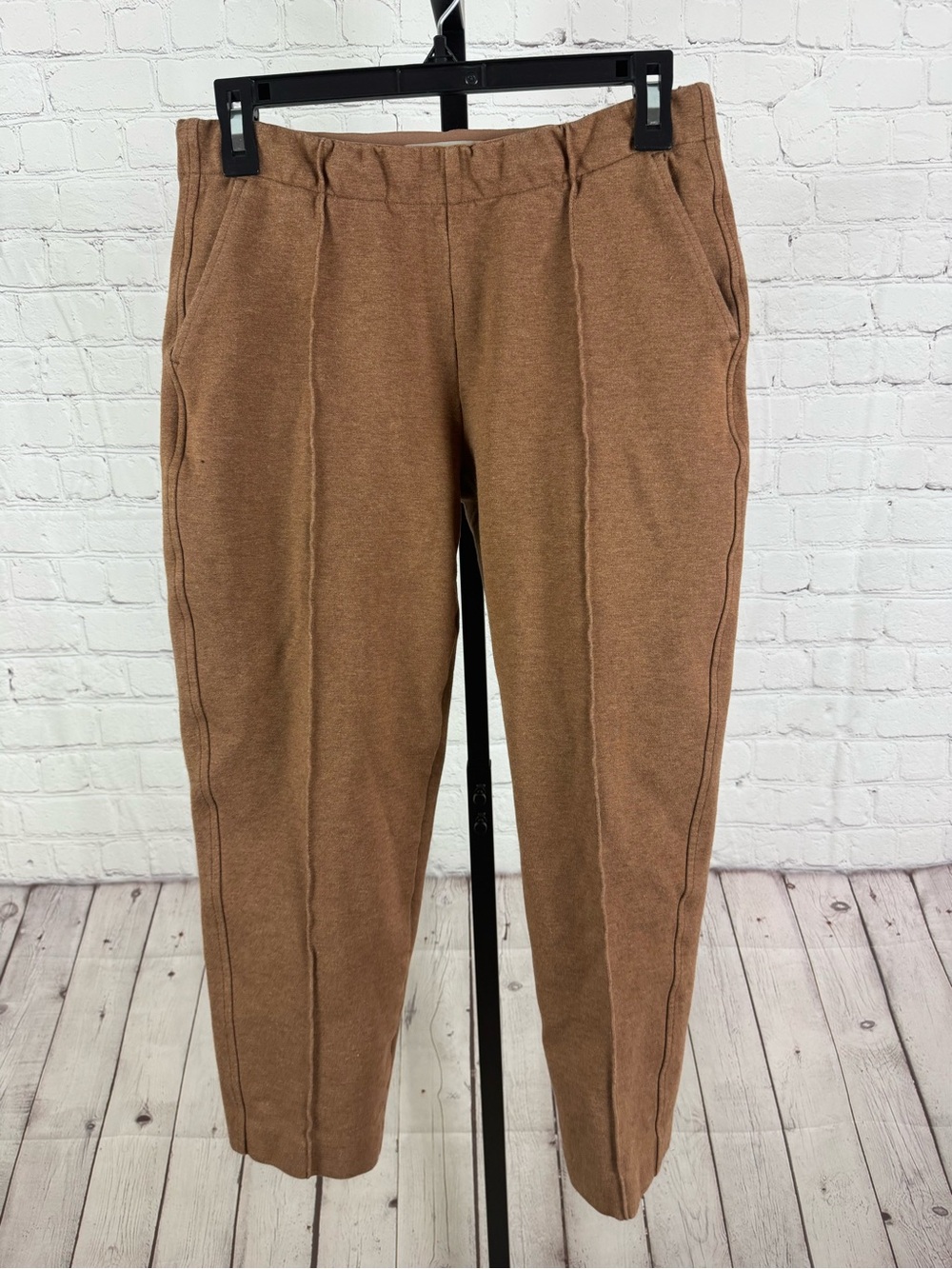 Everlane The Dream Pant Camel Brown Pintuck Size Small